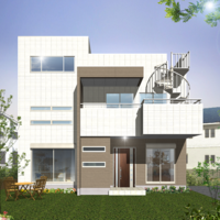 屋上と15帖の大収納(フロアストッカー)のある重量鉄骨3階建住宅