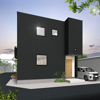 ストリップ階段が印象的な木造2階建てデザインハウス